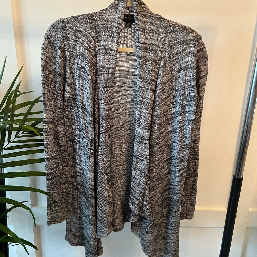 Heather Gray Open Front Cardigan Sweater